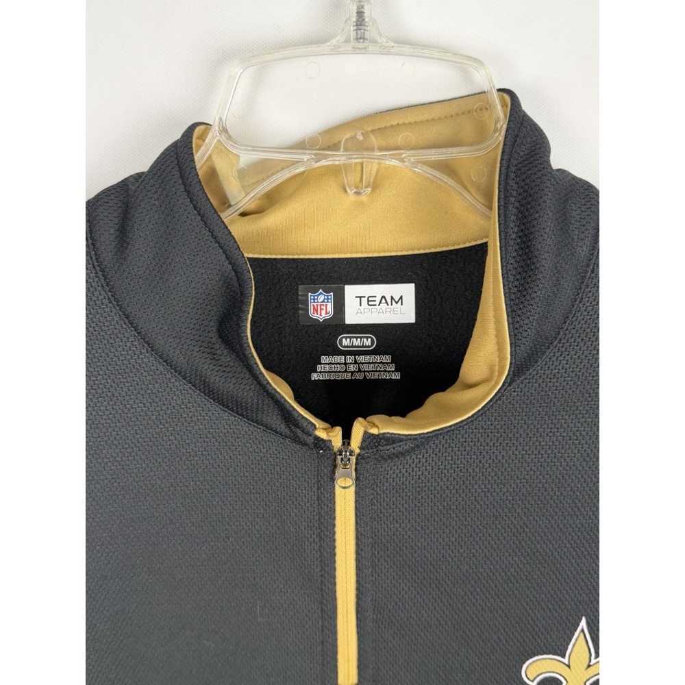New Orleans Saints Men's Team‎ Apparel Quarter Zip Black Pullover Size M - Picture 3 of 6